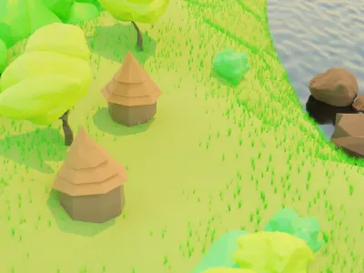 African Landscape low-poly 1 by George Keita Free low-poly 3D model