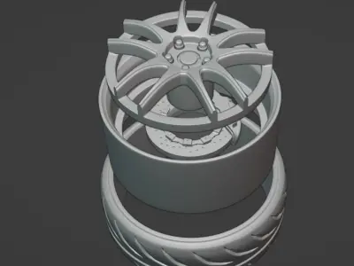 WORK CR2P  scalable and printable rims 3D print model
