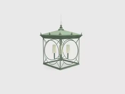 Green Lantern Light Fixture Low-poly 3D model