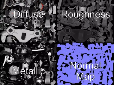 Futuristic Camera Drone Engine model pack Low-poly 3D model