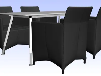 RESTAURANT TABLE CHAIR PP 01 Low-poly 3D model