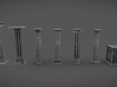 Pillars 03 Low-poly 3D model