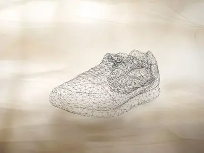 A pair of used sport shoe 018 Low-poly 3D model