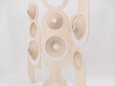 Modern Wood Sculpture 3D model