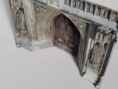 Photogrammetry Cathedral Main Door Low-poly 3D model