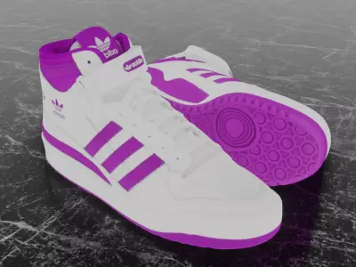 ADIDAS FORUM MID - PURPLE 3D SHOES Low-poly 3D model