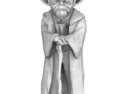 Master Yoda Figure Low Poly 3D print model