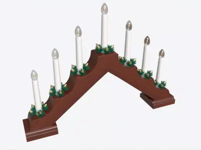 Advent 7-light Candlestick Arc 01 3D model