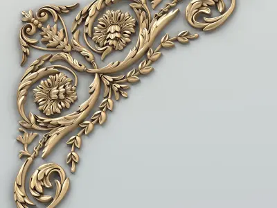 Carved decor corner 010 3D model
