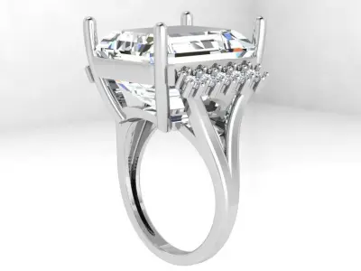 Emerald Cut Ring 4434 3D print model