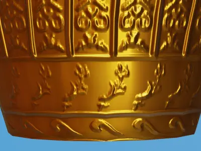 Ornate Gold Urn 3 Low-poly 3D model