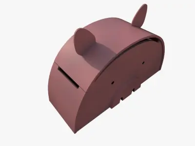 Pig Toy Box for Playing Equipments Child Room Plastic Edition 3D model