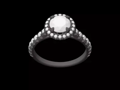 DESTINEE - RING - SOLITAIRE 3D print model