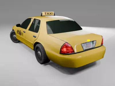 NYC taxi car Low-poly 3D model