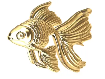 GOLDEN FISH PENDANT - DIJE PEZ DORADO 3D print model
