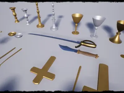 Fantasy Pirate Treasures Low-poly 3D model