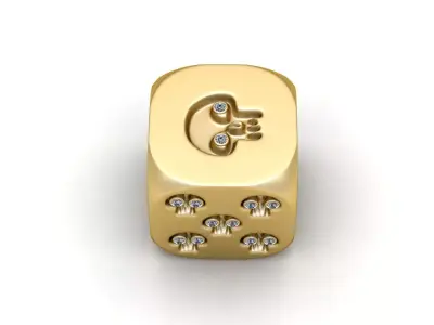  skull-themed luxury dice design 3D print model