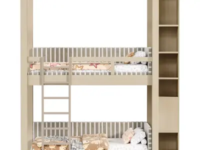 Bunk bed for kids 6 3D model