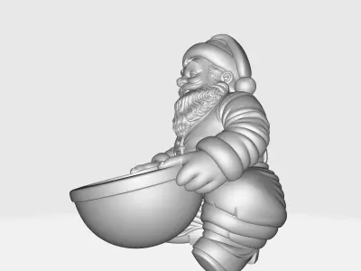 Whimsical Santa Bowl Figurine Christmas Holiday Decor  3D print model