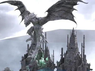 Egyptian Temples 2 With Dragon Model 3D model