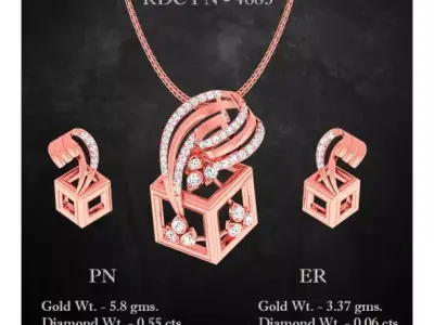 Pendant Earrings combo - 4883 3D print model