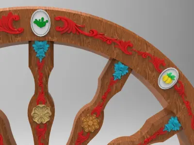 Wheel of Sicilian Cart 3D model