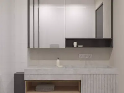 Industrial Style Bathroom Cabinet 3D model