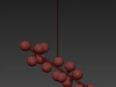 DREAM chandelier with balls hanging from it 3D model