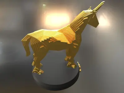 Parametric Unicorn Low-poly 3D model
