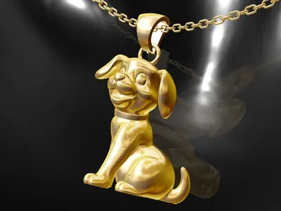 Dalmatian Dog statue-sculpture-pendant-jewelry-gold 3D print model