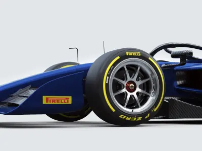 Dallara F2 2024 Template to livery  Low-poly 3D model