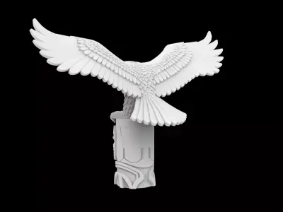 Eagle on Totem Base 3D Print Model 3D print model