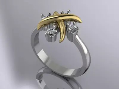 Tiffany Ring Brand Jewelry Gold 3D print model