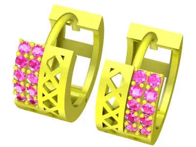 6105 Luxury Korean Diamond Earrings 3D print model