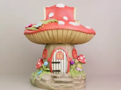FANTASY MUSHROOM HOUSE DECORATION 3D print model