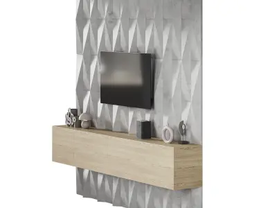Modern TV Wall 018 3D model