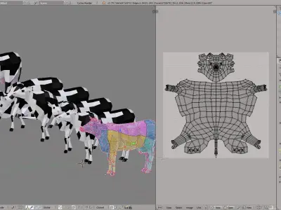 Lowpoly Cows polygonal cow Low-poly 3D model