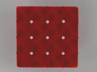 Leather Ottoman 3D model Free 3D model