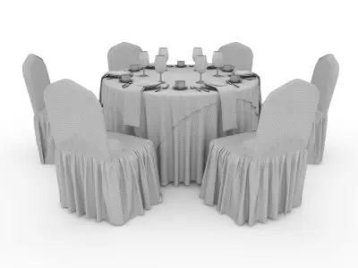 Banquet Table and Chair 21 3D model