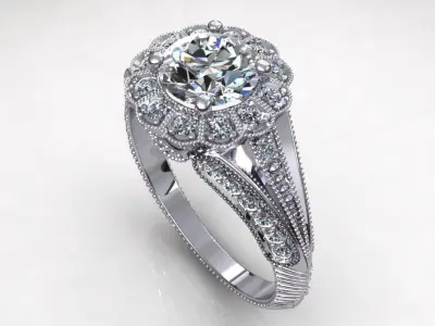 Flower True Love Wedding Ring 3D print model