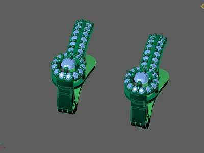 Women Earrings 3DM STL Womens Earring Renders 3D print models   3D print model order