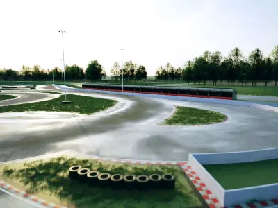 Race Track For Drifting  Low-poly 3D model