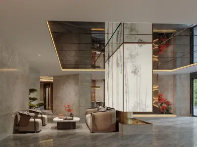 reception lobby 3D model