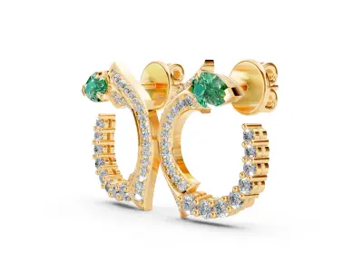 Pear Stone Unique Earrings 3D print model