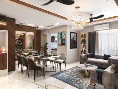 modern Livingroom with luxury Low-poly 3D model