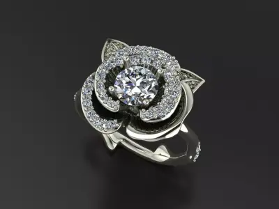 Rose ring 3D print model