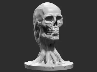 skull head modern sculpture 3d print model 71 3D print model