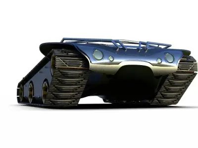 Snow-puller futuristic car 3D model