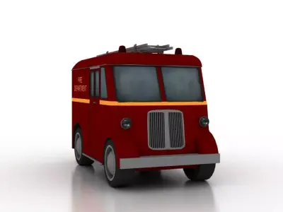 Marmon-Herrington Delivery-Van 1946 Fire Low-poly 3D model