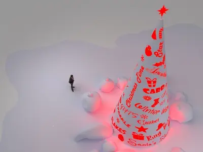 Christmas Words Tree 3D model